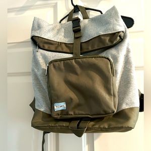 Toms backpack with laptop sleeve inside.